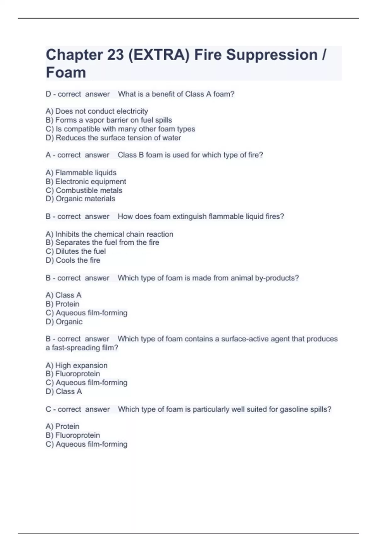 Chapter 23 Question and answers 100 correct 2023/2024 Hazmat Stuvia US