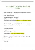 CALIFORNIA LAW EXAM &ndash; PHYSICAL  THERAPY