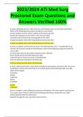 NGN ATI Med Surg Proctored Exam Questions and Answers Verified 100% 2023-2024