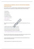 THE PRACTICE OF MENTAL HEALTH&sol; PSYCHIATRIC NURSING  EXAM 2023-2024