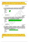  NURS6521 Finals Advanced Pharmacology 100Q & As BEST EXAM SOLUTION latest update 2022/2023 Graded A+