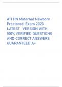 ATI PN Maternal Newborn Proctored  Exam 2023 LATEST   VERSION WITH 100&percnt; VERIFIED QUESTIONS AND CORRECT ANSWERS GUARANTEED A&plus;