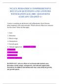 NCLEX PEDIATRICS COMPREHENSIVE 2022 EXAM QUESTIONS AND ANSWERS  WITH RATIONALE|| 800+ QUESTIONS  ALREADY GRADED A+