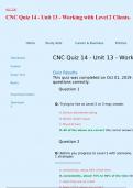 ACC 226 CNC Quiz 14 - Unit 13 - Working with Level 2 Clients&period;
