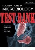 TEST BANK for Talaro’s Foundations in Microbiology, 10th Edition, by Barry Chess. (Complete Chapters 1-27).