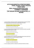 ATI FUNDAMENTALS PROTOCORED  FINAL EXAM LATEST UPDATE  2023&sol;2024  REAL EXAM QUESTIONS AND  CORRECT ANSWERS  TOP GRADE SCORE GUARANTEE&comma; A&plus;  RATED