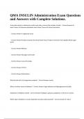 QMA INSULIN Administration Exam Questions and Answers with Complete Solutions.