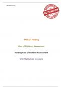 RN VATI Nursing   Care of Children   Assessment   Nursing Care of Children Assessment   With Highlighted  Answers 