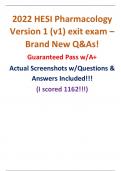 2022 HESI Pharmacology Version 1 (v1) exit exam – Brand New Q&A