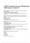LMRT State Review Exam |138 Questions With Answers Graded A+.