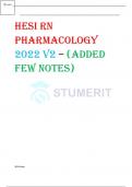 HESI RN  Pharmacology  2022 V2 – (added  few notes)