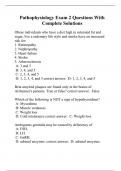 Pathophysiology Exam 2 Questions With Complete Solutions