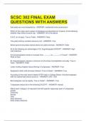 SCSC 302 FINAL EXAM  QUESTIONS WITH ANSWERS