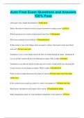Auto Final Exam Questions and Answers 100&percnt; Pass