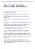 QBA Final Exam Study Guide Questions With Correct Answers&period;