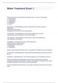 Water Treatment Exam 1 Questions with accurate answers