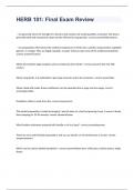 HERB 101&colon; Final Exam Review questions with correct answers