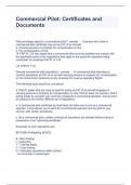 Commercial Pilot Certificates and Documents Questions and Answers Graded A+