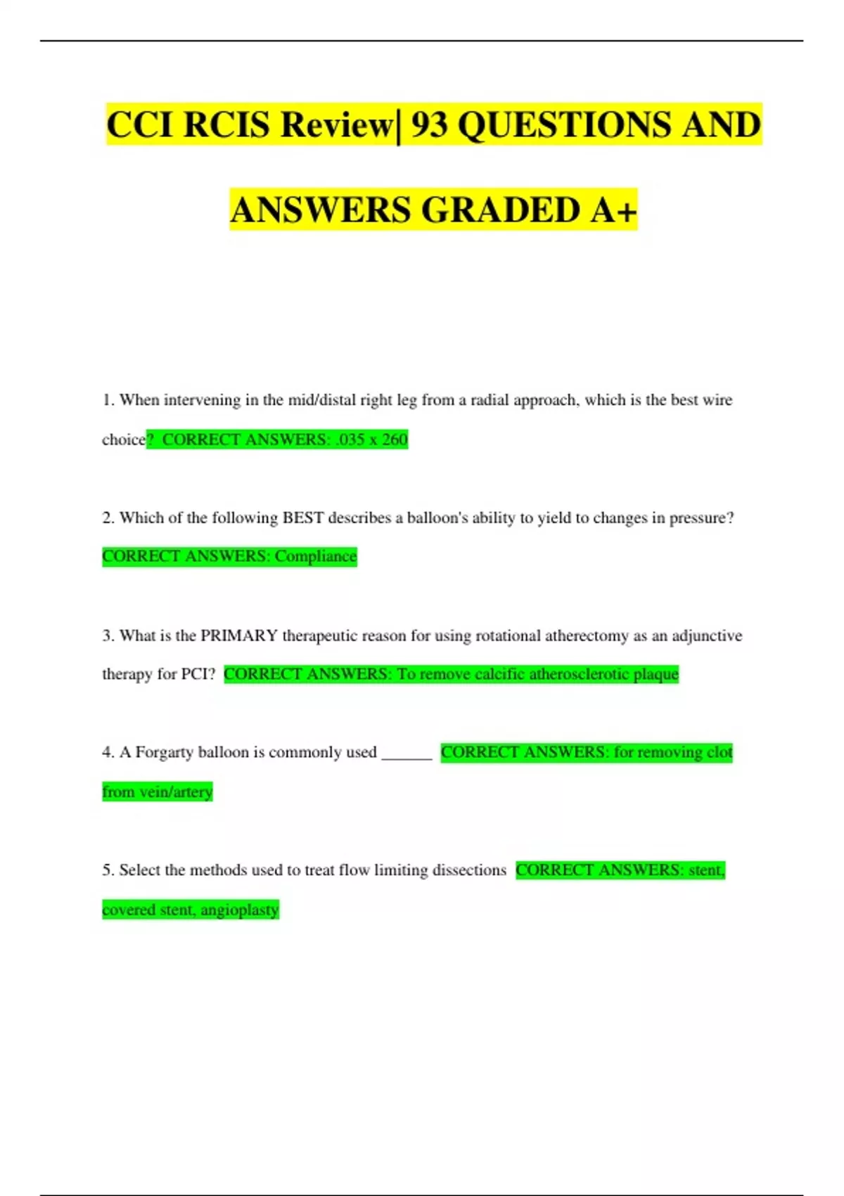 CCI RCIS Review| 93 QUESTIONS AND ANSWERS GRADED A+ - CCI RCIS - Stuvia US