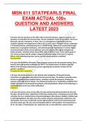 MSN 611 STATPEARLS FINAL EXAM ACTUAL 100+ QUESTION AND ANSWERS LATEST 2023