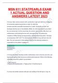 MSN 611 STATPEARLS EXAM 1 ACTUAL QUESTION AND ANSWERS LATEST 2023