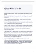 Special Points Exam PA Questions and Answers
