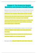 Chapter 9&colon; The Endocrine System Questions and Answers Already Passed