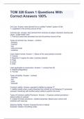 TCM 320 Exam 1 Questions With Correct Answers 100&percnt;