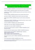 Physical Assessment WCU Final Exam Questions And Verified Answers