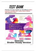 TEST BANK FOR MATERNITY AND WOMENS HEALTH CARE 12TH EDITION LOWDERMILK ALL CHAPTERS COMPLETE TEST BANK rated A+