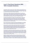 Law 2- Final Exam Questions With 100&percnt; Complete Solutions&period;