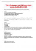 TNCC final exam test 2022 open book Latest Update 2023&sol;2024