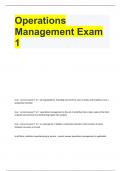 Operations Management Exam 1