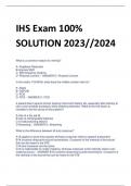 IHS Exam 100&percnt;  SOLUTION 2023&sol;&sol;2024
