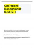 Operations Management  Module 1