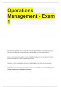 Operations Management - Exam 1