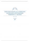 HESI EXIT EXAM 2023 COMPLETE QUESTIONS AND ANSWERS VERIFIED A+ (RATED) 