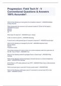 Progression&colon; Field Tech IV - V Conventional Questions & Answers 100&percnt; Accurate&excl;&excl;