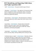 DCF Identifying and Reporting Child Abuse and Neglect questions 2023