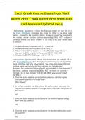Excel Crash Course Exam from Wall Street Prep Questions And Answers