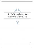 Nur 2410 newborn care questions and answers