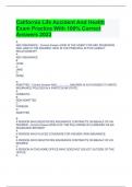 California Life Accident And Health Exam Practice With 100&percnt; Correct Answers 2023