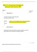HSCO 511 Final Exam Test Bank 40 Questions with Answers 2023