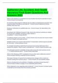 California Life&comma; Accident&comma; And Health Insurance Final Exam Questions And Answers 2023