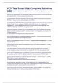 VCP Test Exam With Complete Solutions 2023