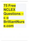 75 Free NCLEX Questions – c o BrilliantNurse.com