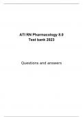 ATI RN Pharmacology 8.0  Test bank 2023