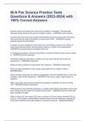 NLN Pax Science Practice Tests Questions & Answers &lpar;2023-2024&rpar; with 100&percnt; Correct Answers