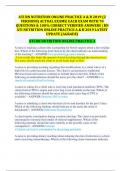 ATI RN NUTRITION ONLINE PRACTICE A & B 2019 &lpar;2  VERSIONS&rpar; ACTUAL EXAMS&vert; EACH EXAM WITH 70  QUESTIONS & 100&percnt; CORRECT VERIFIED ANSWERS &vert; RN  ATI NUTRITION ONLINE PRACTICE A & B 2019 LATEST  UPDATE &lpar;AGRADE&rpar;