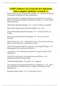 LMRT Patient Care Exam Review Questions with Complete Solutions &vert; Graded A&plus;